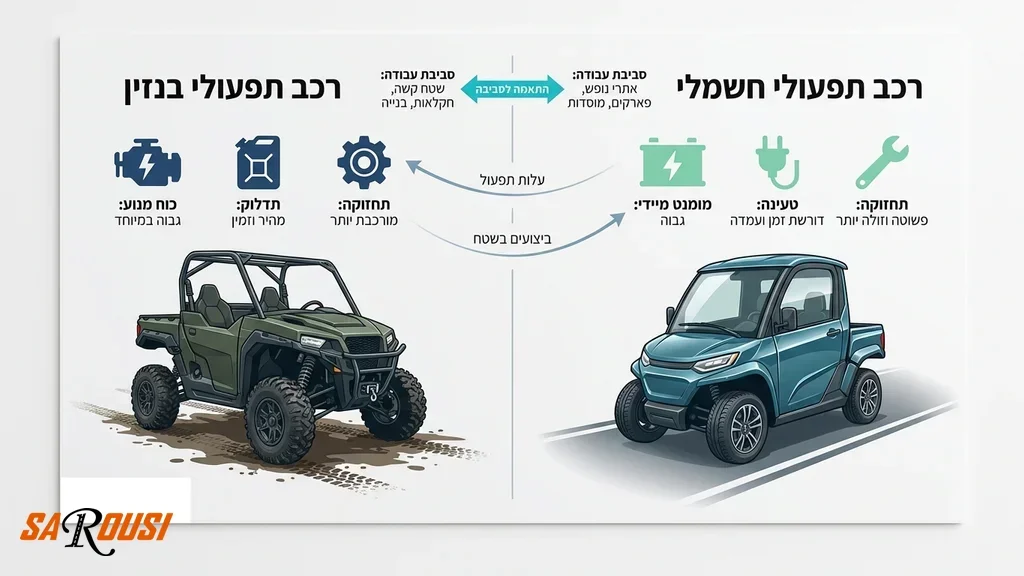 השוואת רכבי עבודה בשטח